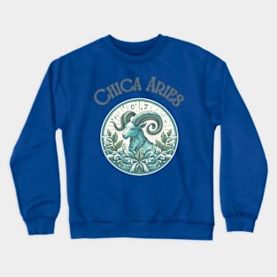 Chica Aries Cosmic Fire"- Zodiac Horoscope Star Signs Crewneck Sweatshirt